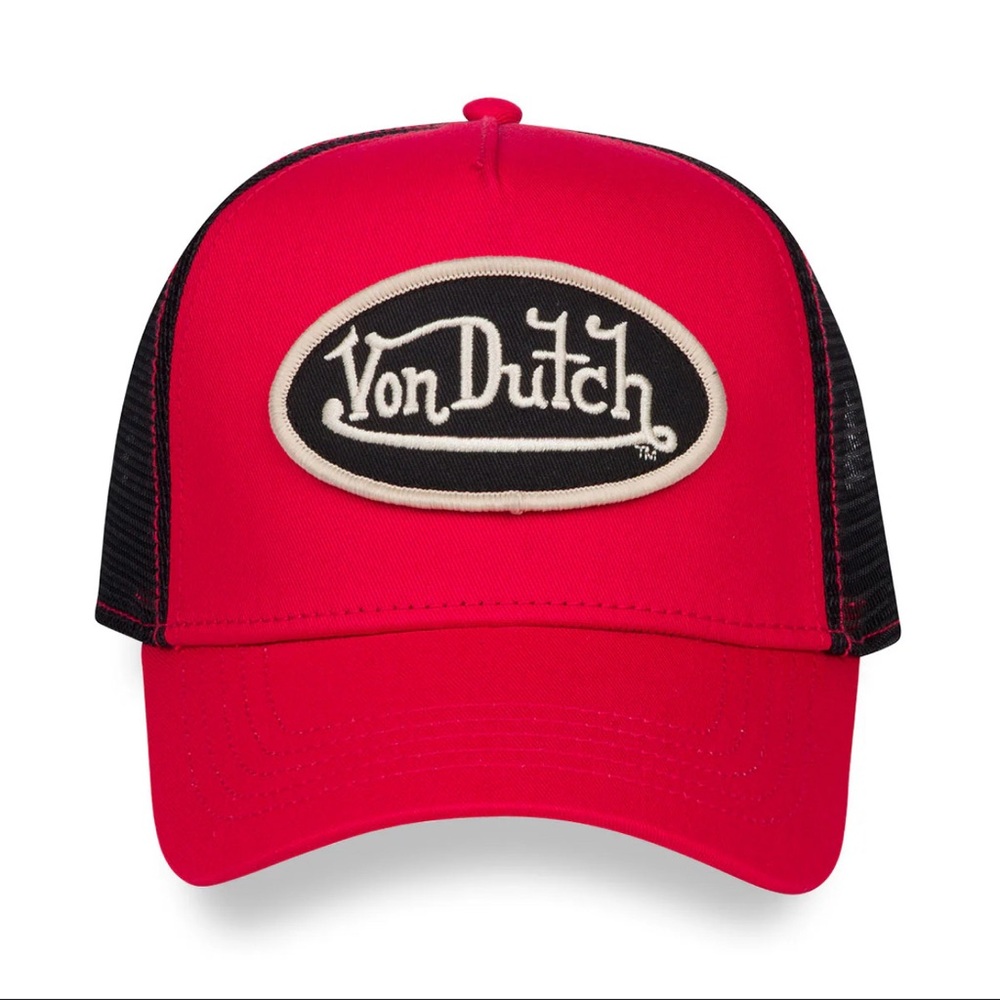 Von Dutch Red Off-White & Black Trucker Hat NEW with Tags Sold Out